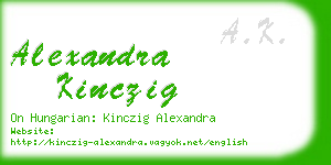 alexandra kinczig business card